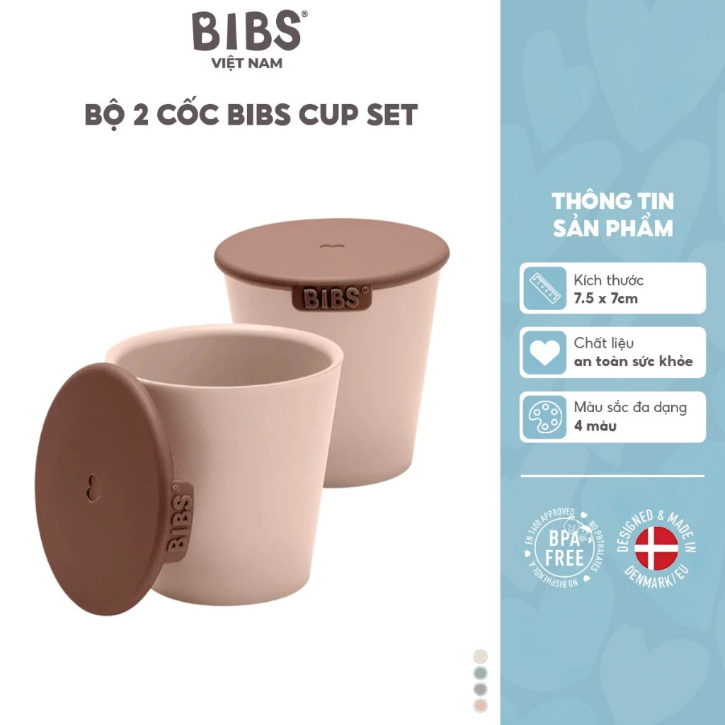Bộ 2 cốc BIBS Cup Set, Blush - Bibs Việt Nam